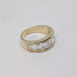Sterling Silver Paste Set Graduating Half Eternity Ring Vintage c1970 Size P 1/2