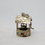 Sterling Silver Wishing Well Charm Pendant Vintage c1970