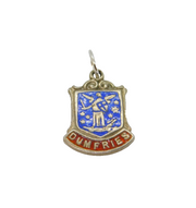 Sterling Silver Dumfries Enamel Shield Travel Souvenir Charm Vintage c1970s