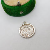 Sterling Silver St Christopher Patron of Travel Charm Pendant Vintage c1970
