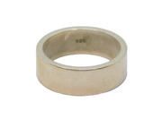 Sterling Silver 7mm Wide Chunky Wedding Band Ring Vintage c1970 Size O