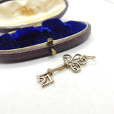 Sterling Silver Commemorative 21st Birthday Key Charm Pendant Vintage c1970