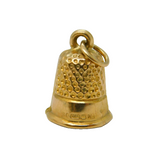 9ct Yellow Gold Sewing Thimble Charm Pendant Vintage 1980 London