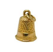 9ct Yellow Gold Sewing Thimble Charm Pendant Vintage 1980 London