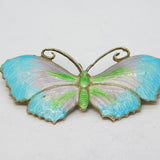 Sterling Silver & Colourful Enamel Butterfly Brooch Pin Antique c1940 Art Deco