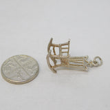 Sterling Silver Rocking Chair Charm Pendant Vintage c1970