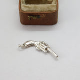 Sterling Silver Revolver Pistol Charm Pendant Vintage c1970