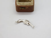 Sterling Silver Revolver Pistol Charm Pendant Vintage c1970