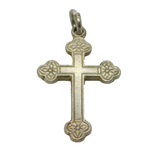 Sterling Silver Patterned Trefoil Cross Pendant Vintage c1970