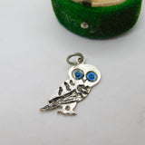 Sterling Silver Owl Charm Pendant Vintage c1970