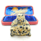 Chinese Carved Dalmation Stone Jasper Buddha Ornamenet Vintage c1970