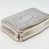 19th Century Dutch Sterling Silver Floral Snuff Box Antique c1820s