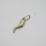 Sterling Silver Textured Horn Of Plenty Charm Pendant Vintage c1970s