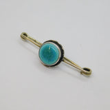 Sterling Silver Arts & Crafts Ruskin Ceramic Blue Round Brooch Pin Antique c1910