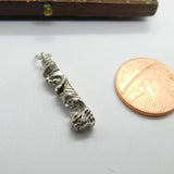 Sterling Silver Unusual Figures Charm Pendant Vintage c1970