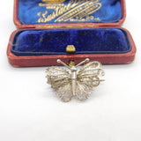 Sterling Silver Filigree Form Butterfly Brooch Pin Vintage c1960