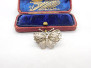 Sterling Silver Filigree Form Butterfly Brooch Pin Vintage c1960