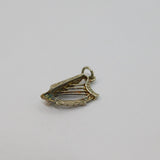 Sterling Silver Patterned Harp Or Lyre Charm Pendant Vintage c1970