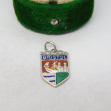Sterling Silver Enamel Bristol Shield Charm Pendant Vintage c1970