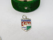 Sterling Silver Enamel Bristol Shield Charm Pendant Vintage c1970