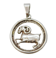 Sterling Silver Aries the Ram Zodiac Charm Pendant Vintage c1970