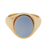 9ct Yellow Gold & Oval-Cut Sardonyx Signet Ring Vintage 1963 London