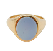 9ct Yellow Gold & Oval-Cut Sardonyx Signet Ring Vintage 1963 London