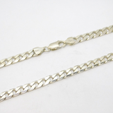 Sterling Silver Chunky Curb Link Chain Necklace Vintage c1970s 50cm Length