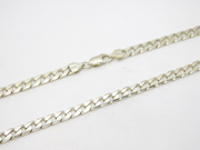 Sterling Silver Chunky Curb Link Chain Necklace Vintage c1970s 50cm Length
