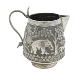 19th Century Indian Kutch Sterling Silver Animal Pattern Cream Jug Antique