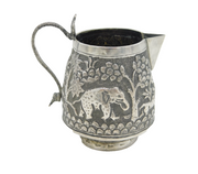 19th Century Indian Kutch Sterling Silver Animal Pattern Cream Jug Antique