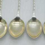 Victorian Set of Sterling Silver Four Provinces of Ireland Spoons Antique 1899
