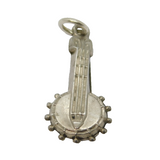 Sterling Silver Banjo Charm Pendant Vintage c1970