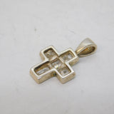 Sterling Silver Paste Set Cross Pendant Vintage