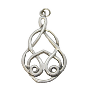Sterling Silver Celtic Drop Charm Pendant Vintage c1970s