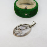 Sterling Silver Rennie Mackintosh Amethyst Charm Pendant Vintage c1970