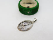 Sterling Silver Rennie Mackintosh Amethyst Charm Pendant Vintage c1970