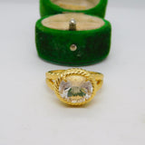 Sterling Silver Gilt Spinel Set Statement Ring Vintage c1970 Size T UK