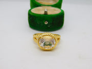 Sterling Silver Gilt Spinel Set Statement Ring Vintage c1970 Size T UK