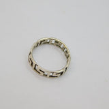 Sterling Silver Greek Key Pattern Dress Band Ring Vintage c1970 Size L
