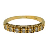18ct Yellow Gold Seven-Stone Diamond Half Eternity Ring Vintage c1970 London