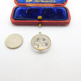 Sterling Silver Coloured Diamond Paste Tree Of Life Charm Pendant Vintage c1970