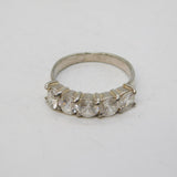 Sterling Silver Five-Stone Spinel Set Dress Ring Vintage c1970 Size O UK