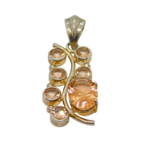 Sterling Silver 7 Morganite Organic Shapes Long Drop Modern Vintage c1990s