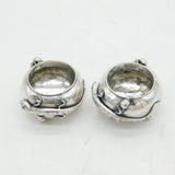 19th Century Chinese Sterling Silver Lizard & Spider Salt Cellars Antique