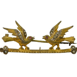 19th Century Silver Gilt, Pearl & Garnet Swallow Brooch Antique c1880s