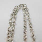Chunky Sterling Silver Cable Link Chain Necklace & Heart Pendant Vintage