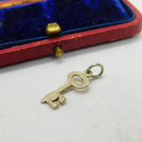 Sterling Silver Key Charm Pendant Vintage c1970