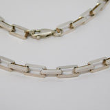 Modernist Studio Sterling Silver Trombone Link Chain Necklace Vintage