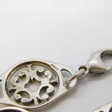 Ola M. Gorie Sterling Silver Floral Pattern Panel Bracelet Vintage Edinburgh